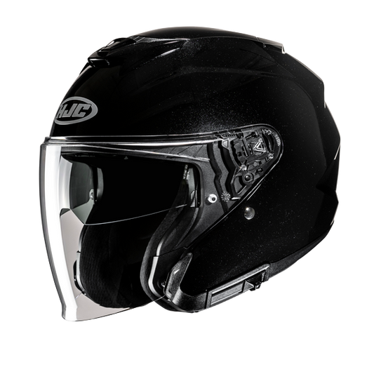 Casco jet de moto urbano abierto HJC i31 UNI de metal negro