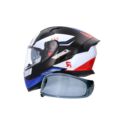 SHIRO KATANA Moto Caschi Integrali Nero Bianco Blu 