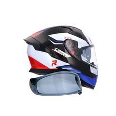 SHIRO KATANA Moto Caschi Integrali Nero Bianco Blu 