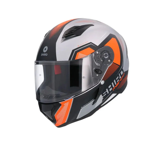 SHIRO Hunter Sh-890 Integrale Caschi Opaco Nero Arancia