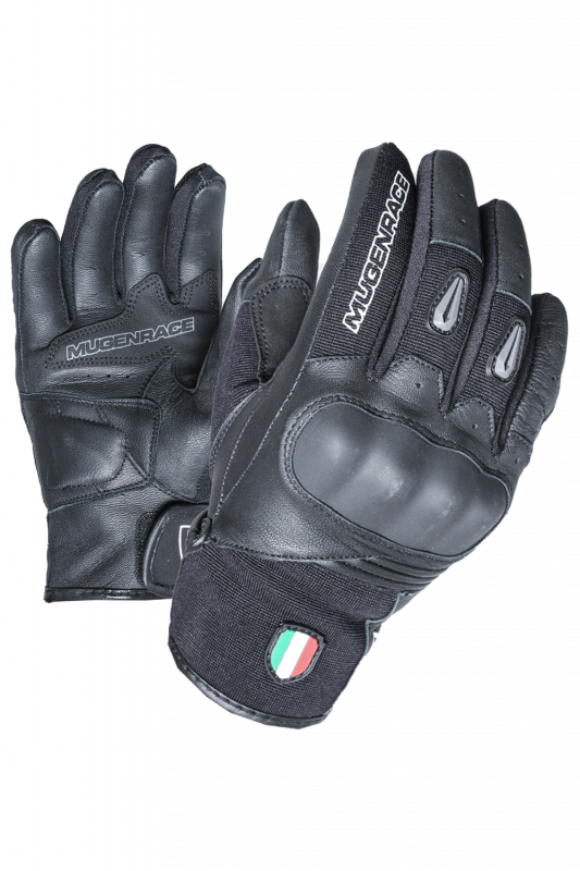 MUGENRACE G-MNR-1970 NEO SHORT Moto Guanti Nero 