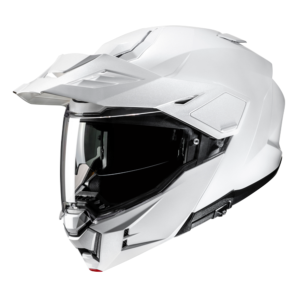 Casco de motocicleta HJC I80 con frente abatible, color blanco perlado