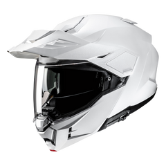 Casco de motocicleta HJC I80 con frente abatible, color blanco perlado