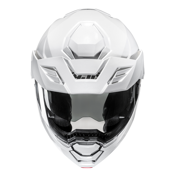 Casco de motocicleta HJC I80 con frente abatible, color blanco perlado