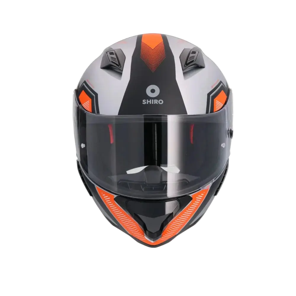 SHIRO Hunter Sh-890 Moto Integrale Caschi Opaco Nero Arancia 