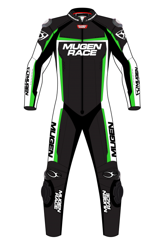 MUGENRACE MNR-1903 Tuta Pelle Ohvale Bambini Nero Giallo Bianco