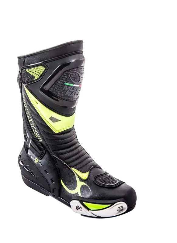 MUGENRACE BOT-MNR-1490 SPHANTOM 2 Moto Stivali Nero Giallo Fluo 