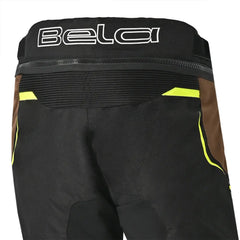 Bela Watson Pantaloni da moto touring Nero/Marrone/Giallo Fluor hip