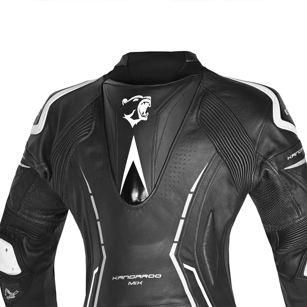 Bela Rocket  Grigio nero 2PC Tute in Pelle Di Canguro Mix Donna back shoulder