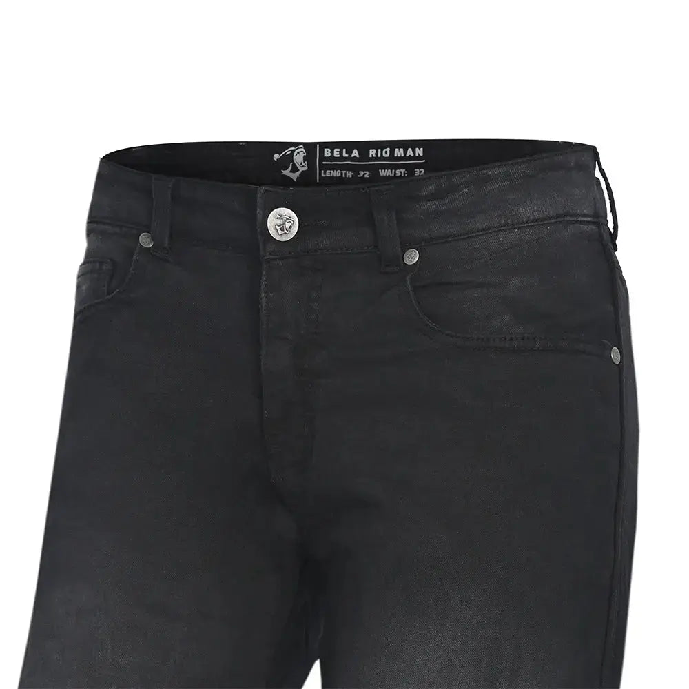 Bela Rio 32 Inseam Nero Denim jeans per moto 