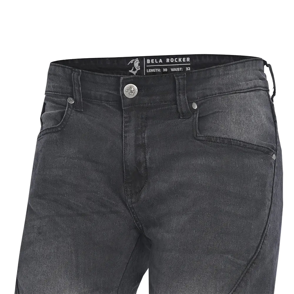 Bela Rocker Jeans Moto per Uomo - Nero vaquero front pockets
