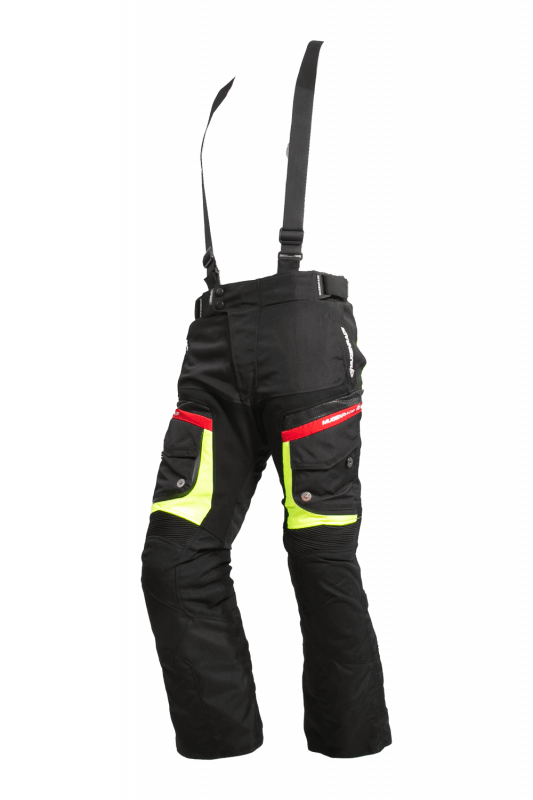 MUGENRACE NP-MNR-2051 Pantaloni in tessuto Motyo Nero Giallo Rosso