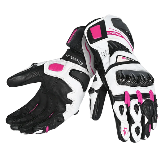 BELA Venom RS Guanti da corsa da Donna- Bianco/Nero/Rosa 