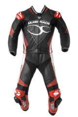 MUGENRACE MNR-1711 Impegnato Tuta Pelle Nero Bianco Rosso 