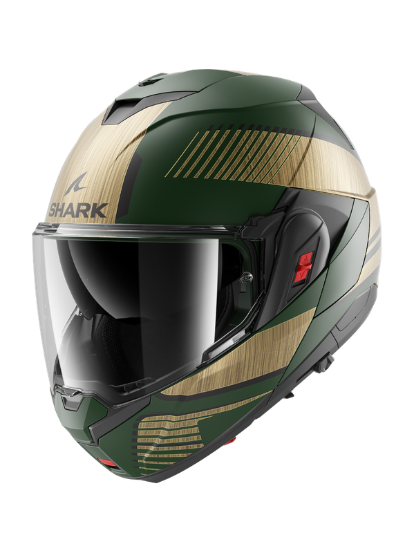 SHARK OXO SIEVE Verde mate cromado dorado modular Casco