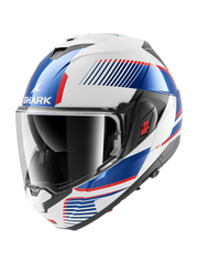 SHARK OXO SIEVE blanco cromado y azul motocicleta modular Casco