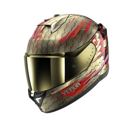 SHARK SKWAL i3 VENUM Moto Integrali Caschi Nero Rosso Oro