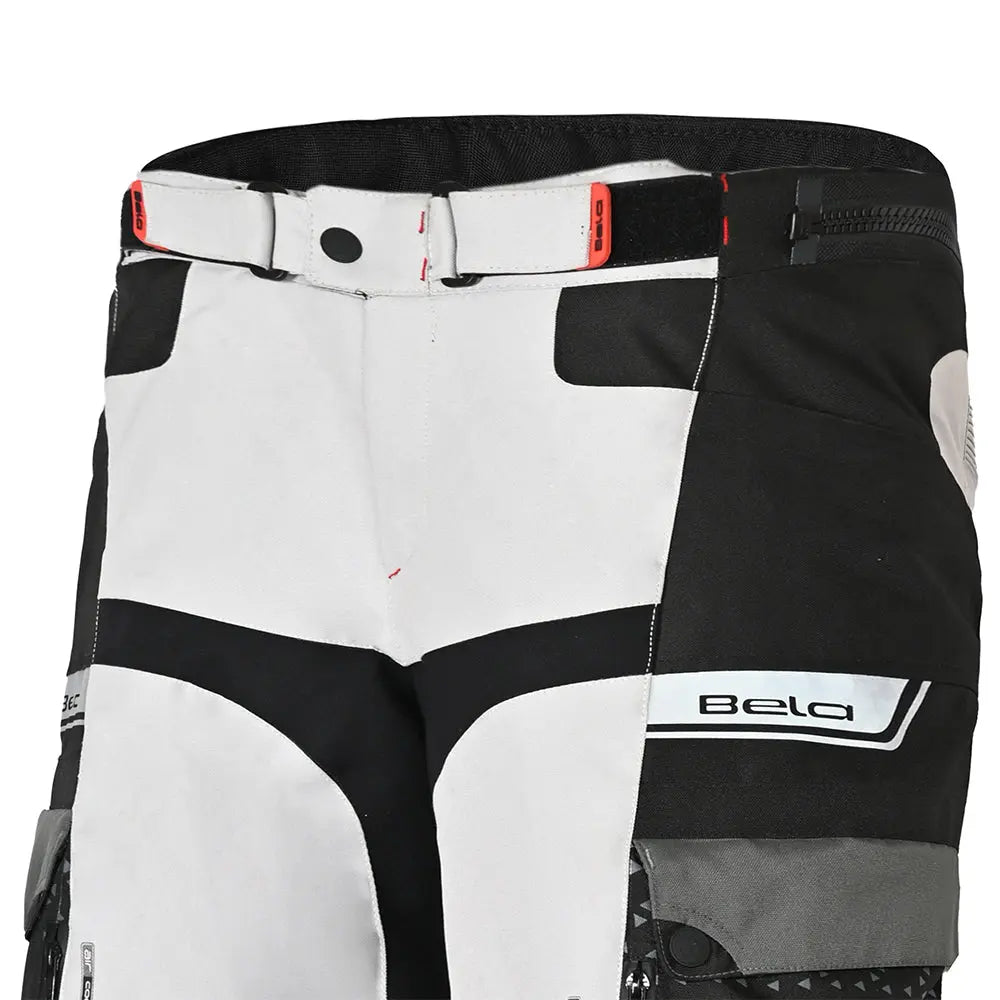 BELA CROSSROAD EXTREME WP PANTALONI UOMO MOTO TESSUTO GHIACCIO GRIGIO ROSSO 