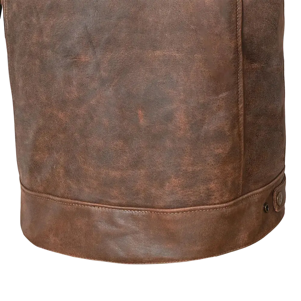 Bela Royal Rider Giacca in pelle vintage marrone/beige 