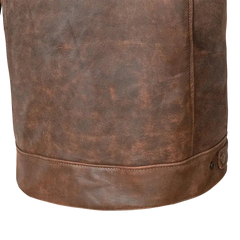 Bela Royal Rider Giacca in pelle vintage marrone/beige 