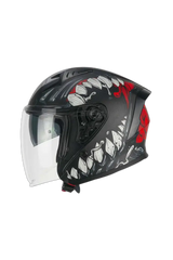 CGM 127X DEEP FREAKER Motociclo Jet Caschi Nero Rosso opaco 