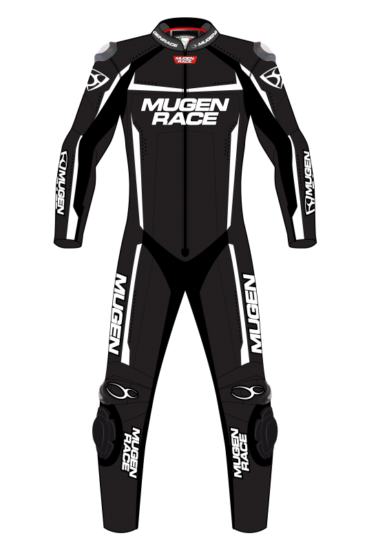 MUGENRACE MNR-1903 Tuta in pelle Ohvale per bambini nera e bianca