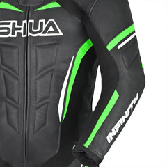 Shua Infinity Nero Verde 1PC Tute da Moto in Pelle Uomo 