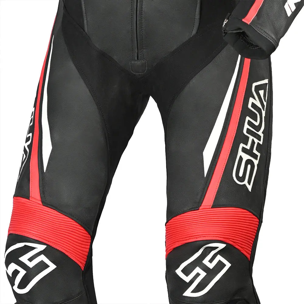 Shua Infinity Nero Rosso1PC Tute da Moto in Pelle Uomo knees