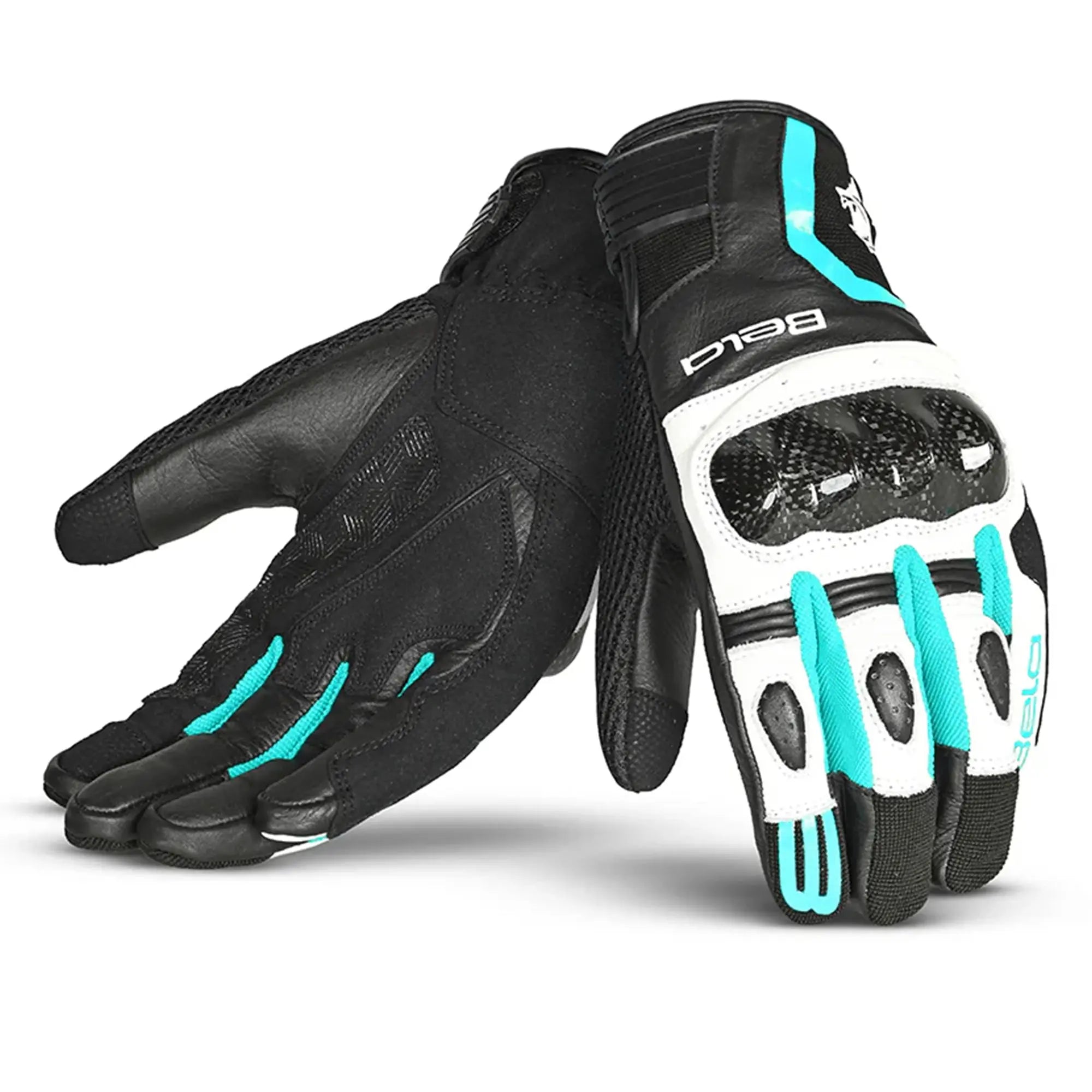Bela Air Flow Donna Guanti moto estivi Nero / Terquise - Yamoto.it