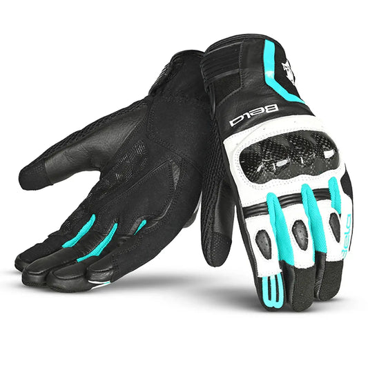 Bela Air Flow Donna Guanti moto estivi Nero / Terquise - Yamoto.it