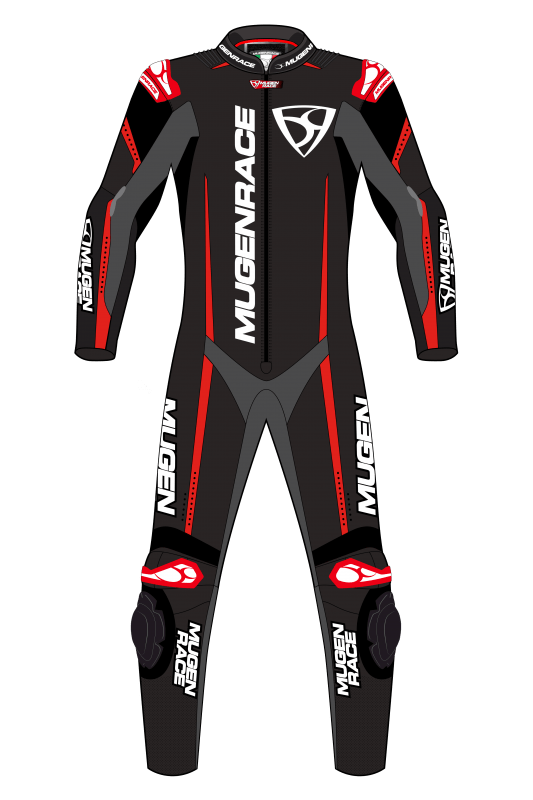 MUGENRACE LS1 MNR-1901 Assassino Tuta Pelle Bambino Nero Bianco Rosso