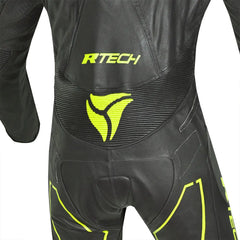 R-Tech rising star Kangaroo Mix Tuta Moto In Pelle Racing Intera Nero/Giallo 