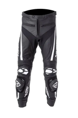 MUGENRACE LP-MNR-1915 RBRS-1 Pantaloni in pelle neri e bianchi 