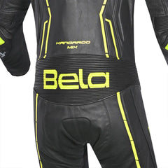 Bela Rocket Nero giallo 1PC Tute in Pelle Di Canguro Mix Uomo hip