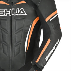 Shua Infinity Nero Arancia 1PC Tute da Moto in Pelle Uomo elbow