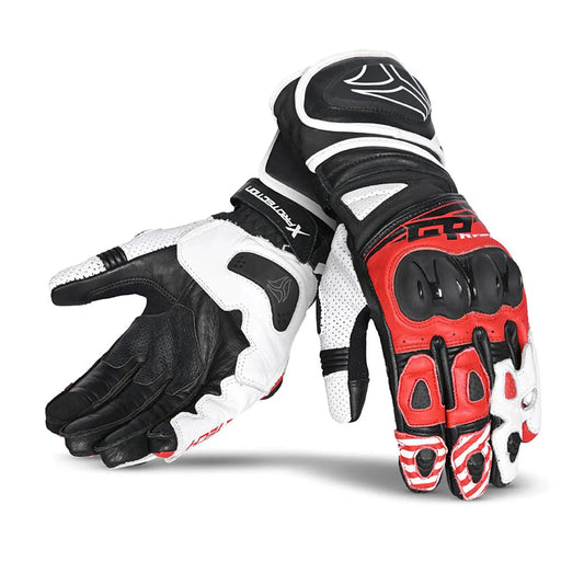 R-tech GP Racing  Guanti da corsa da uomo - NERO/ROSSO 