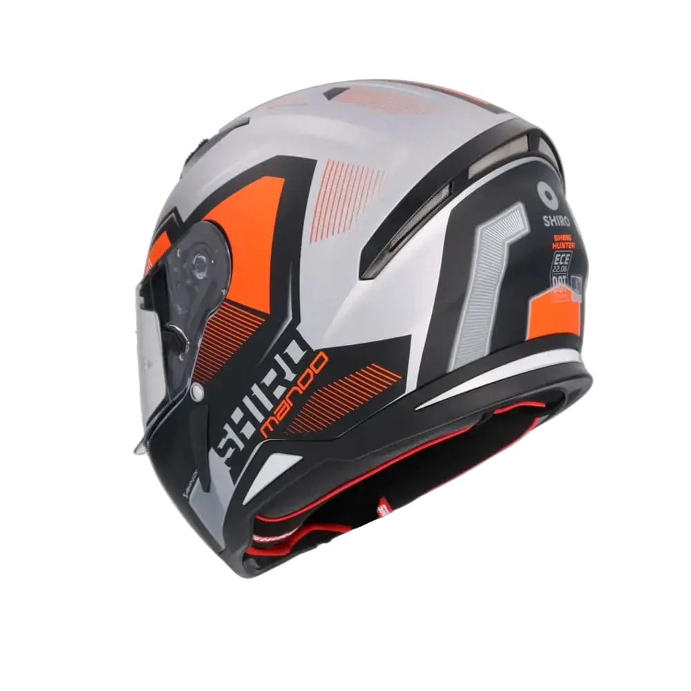 SHIRO Hunter Sh-890 Moto Integrale Caschi Opaco Nero Arancia 