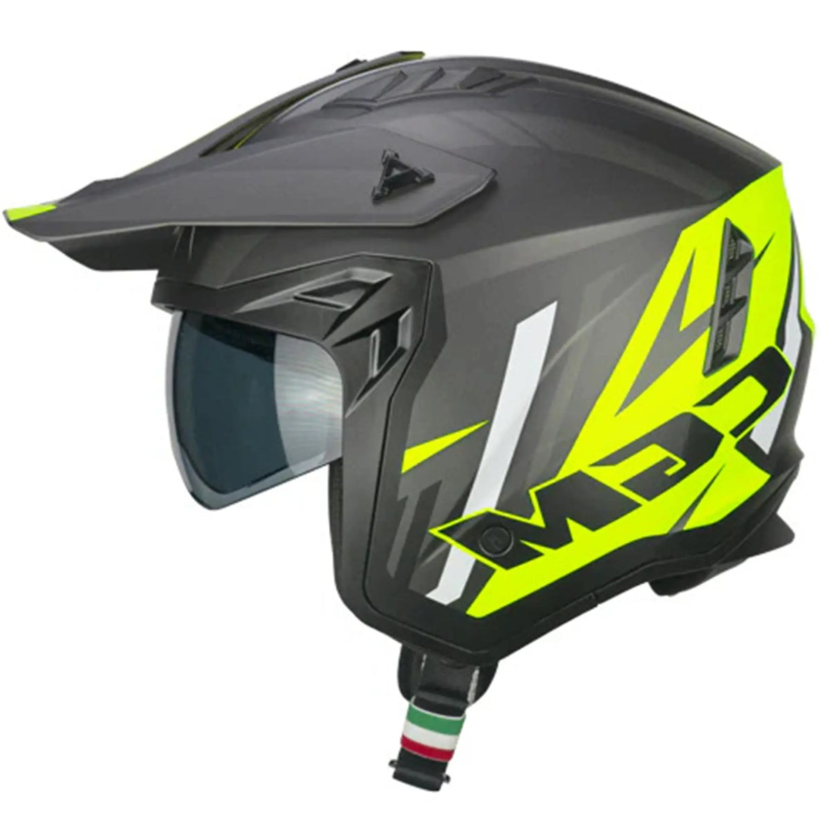 CGM 155X RUSH SPRINT Moto Jet Caschi Grafite Giallo fluo opaco