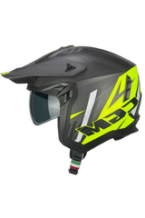 CGM 155X RUSH SPRINT Moto Jet Caschi Grafite Giallo fluo opaco 