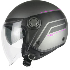 SKA-P 1SHG ZEN CITY Demi Jet Caschi Antracite Rosa fluo satinato