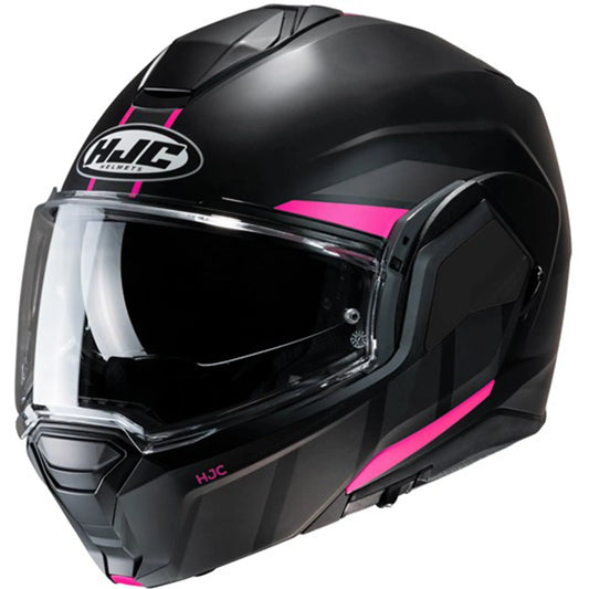 HJC I100 BEIS MC8SF Moto Modular Caschi Nero Rosa