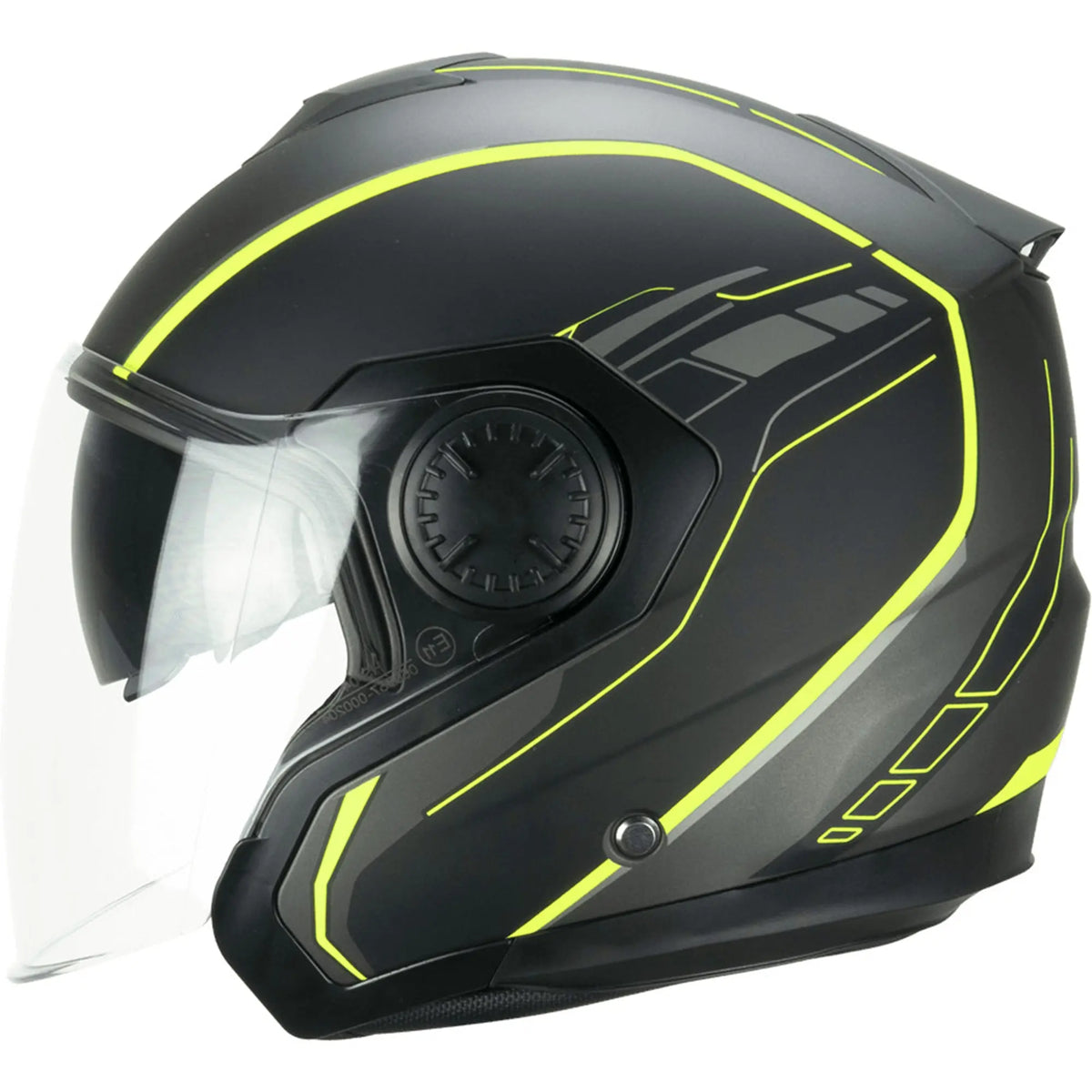 SKA-P 1DH TOUR RACE Moto Jet Caschi Grafite Giallo Fluo Satinato