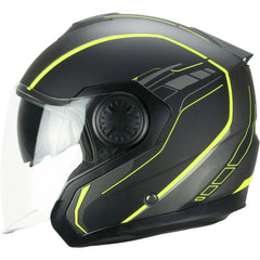 SKA-P 1DH TOUR RACE Moto Jet Caschi Grafite Giallo Fluo Satinato