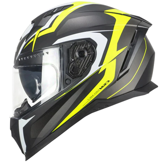 CGM 311G BLAST SPORT Integrali Moto Caschi Nero Giallo fluo opaco 