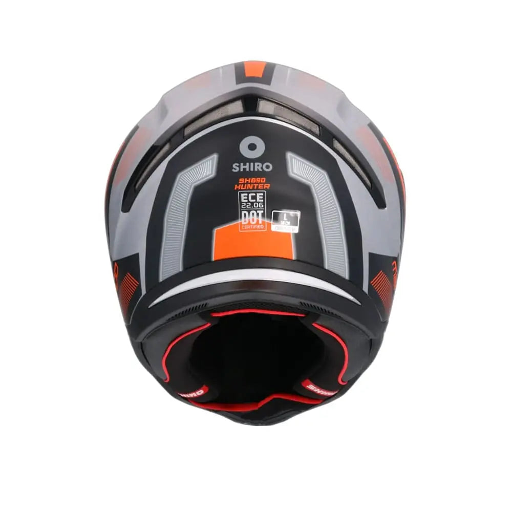 SHIRO Hunter Sh-890 Integrale Caschi Opaco Nero Arancia 