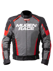 MUGENRACE NJ-MNR-2029 ROMANO Uomo Motociclista Tessile Giacca Grigio Scuro Nero Rosso 