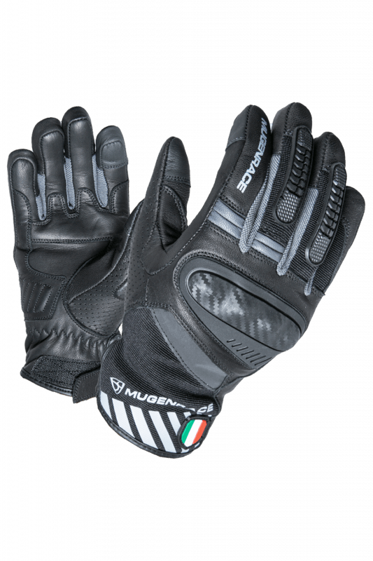 MUGENRACE HAI-KO CORTOS Moto Guantes Nero Grigio