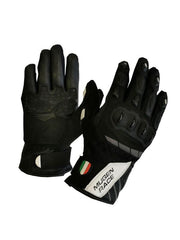 MUGENRACE G-MNR-2069 MIA Corti Moto Guanti Nero Bianco