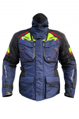 MUGENRACE MARS Moto Tessile Giacca Blu Navy Giallo Fluor