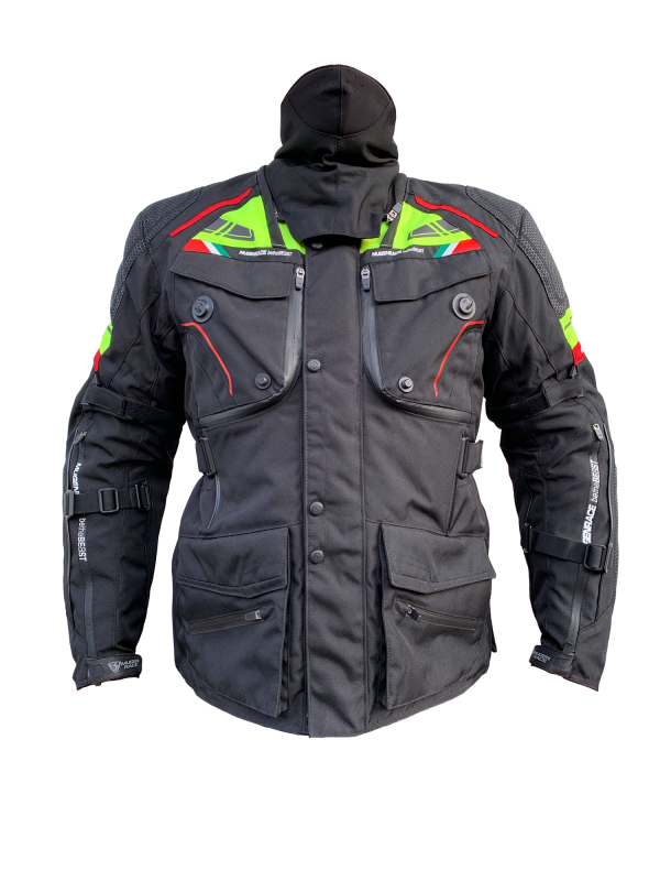 MUGENRACE NJ-MNR-2099 MARS Giacca Tessile Nero Giallo Fluo